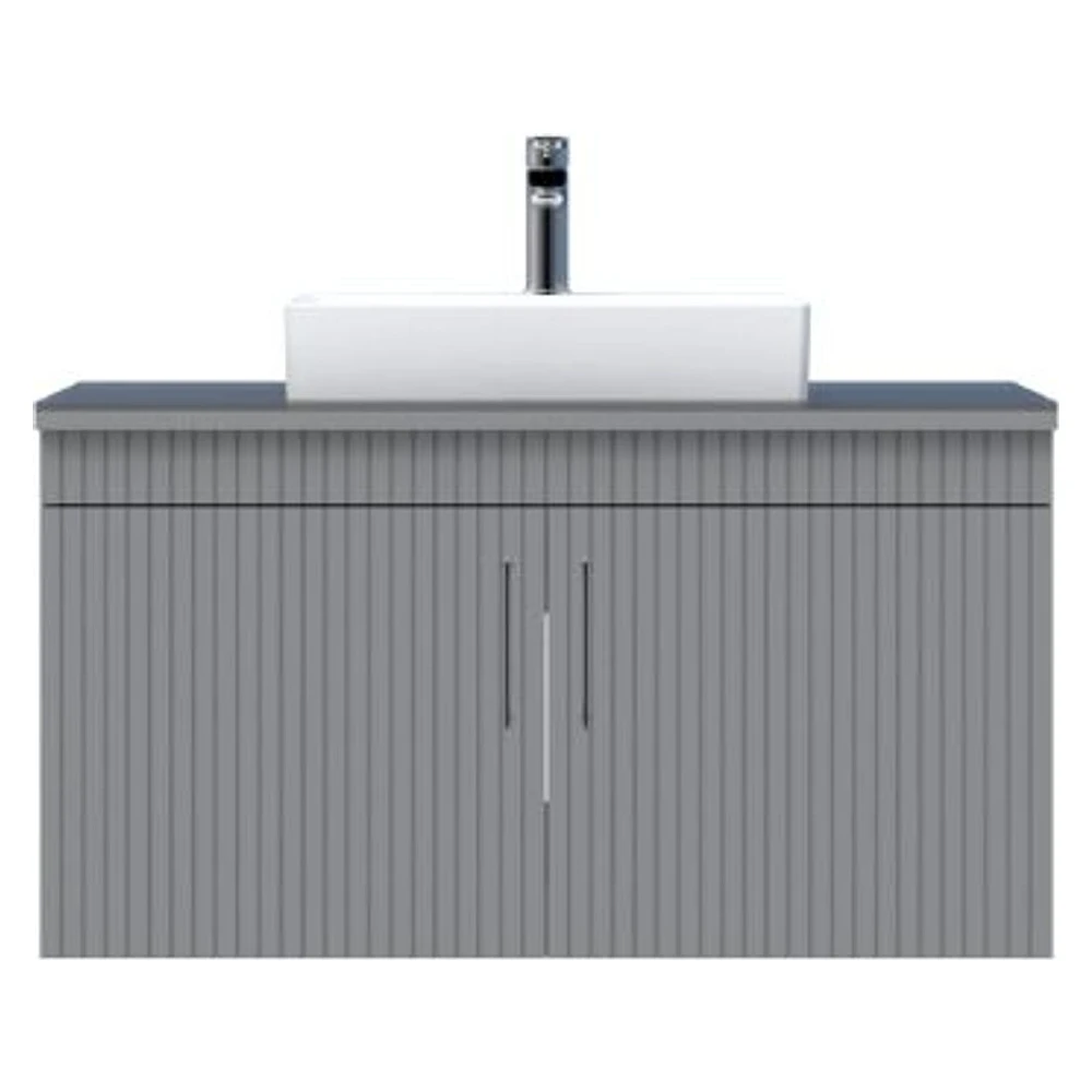 Creavit E10 100 Cm Gri Kapaklı Cam Tezgah Lavabo Dolabı