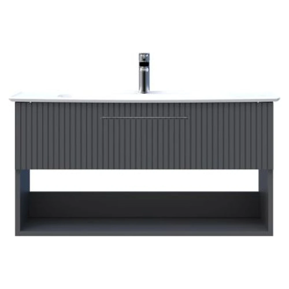 Creavit E10 100 Cm Antrasit Çekmeceli Raflı Lavabo Dolabı