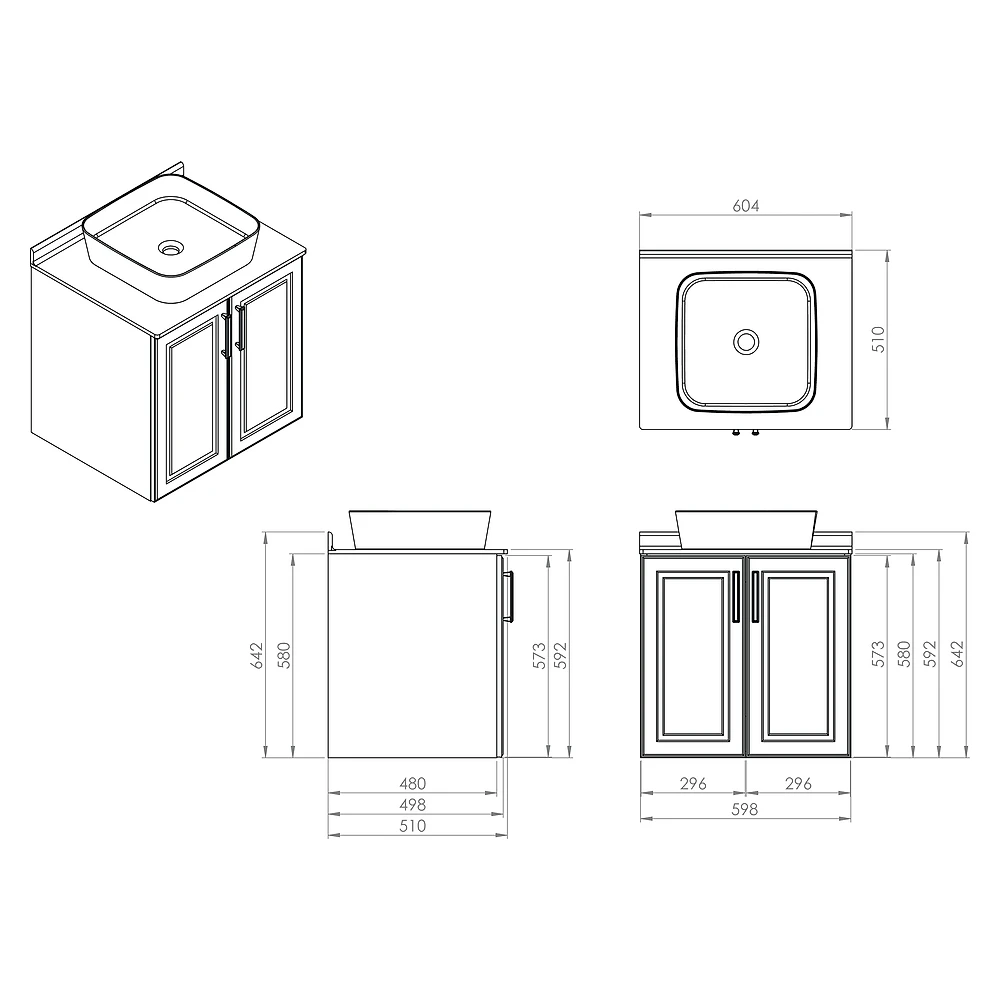 Creavit Perra 60 Cm Tarçın Kapaklı Lavabo Dolabı 2