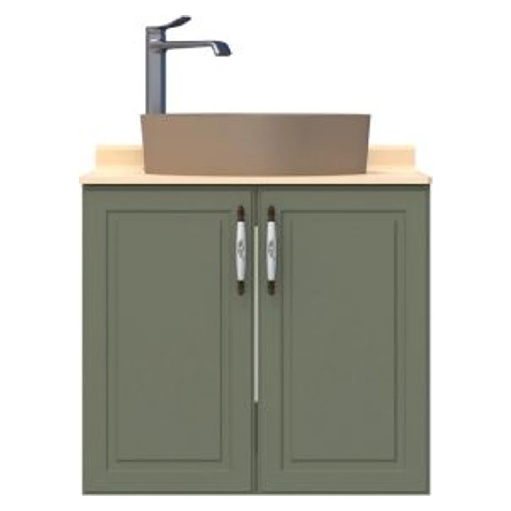 Creavit Perra 60 Cm Zeytuni Kapaklı Lavabo Dolabı
