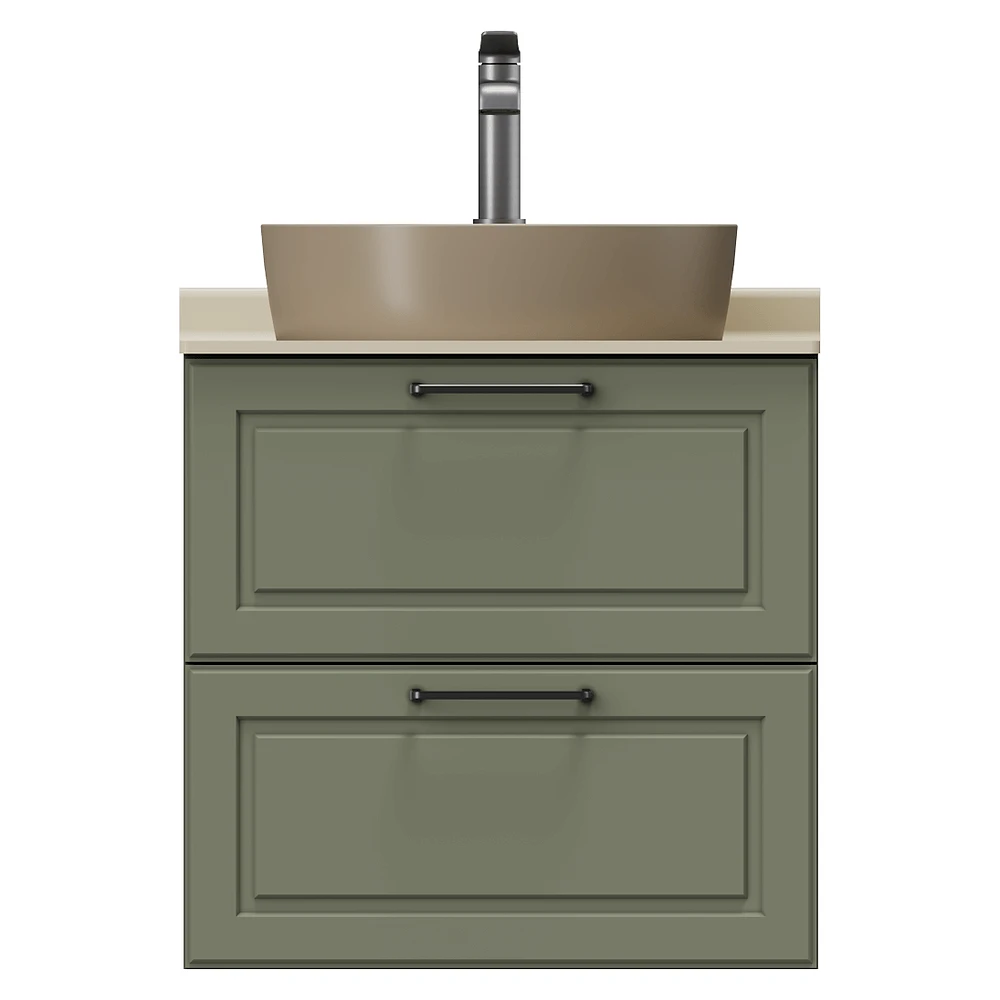 Creavit Perra 60 Cm Zeytuni 2 Çekmeceli Lavabo Dolabı