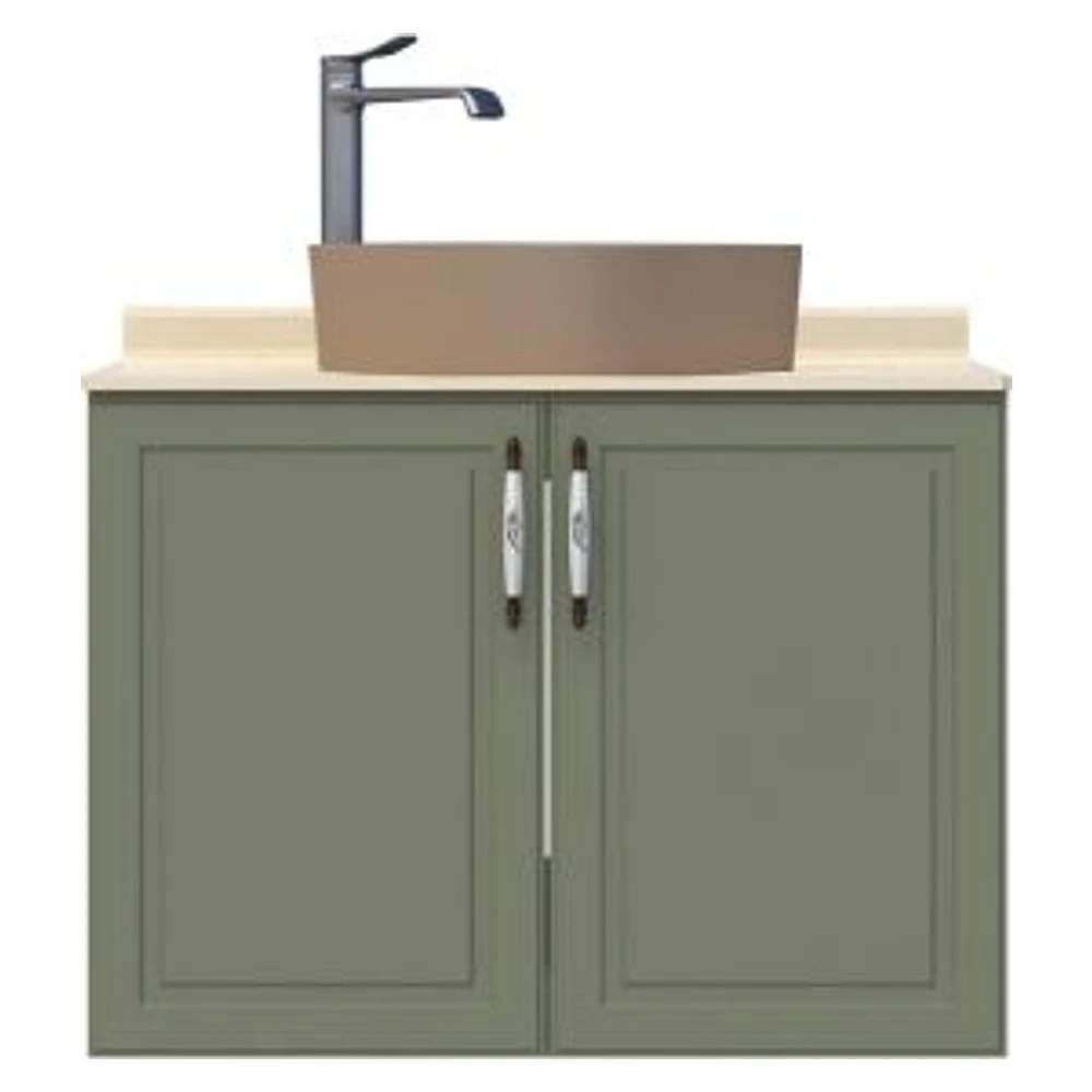 Creavit Perra 80 Cm Zeytuni Kapaklı Lavabo Dolabı