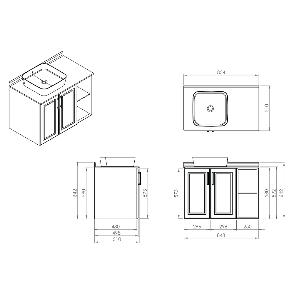 Creavit Perra 60+25 Cm Tarçın Kapaklı Lavabo Dolabı 2