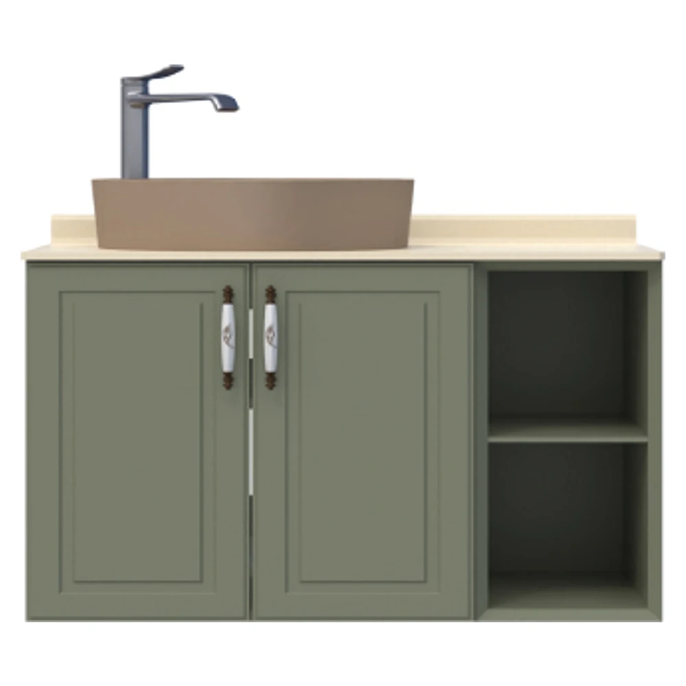 Creavit Perra 60+25 Cm Zeytuni Kapaklı Lavabo Dolabı