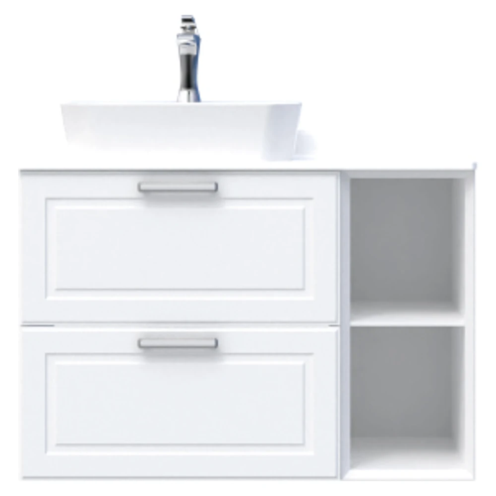 Creavit Perra 60+25 Cm Beyaz 2 Çekmeceli Lavabo Dolabı