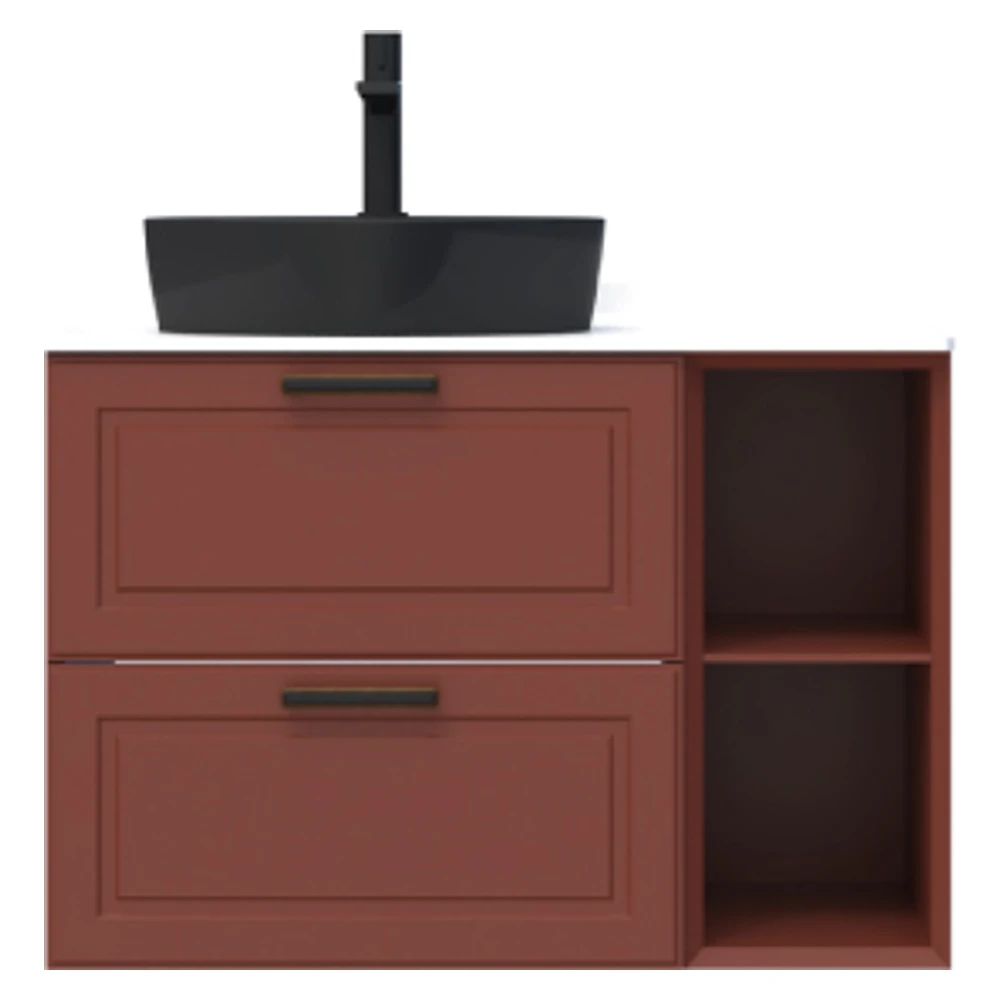Creavit Perra 60+25 Cm Tarçın 2 Çekmeceli Lavabo Dolabı