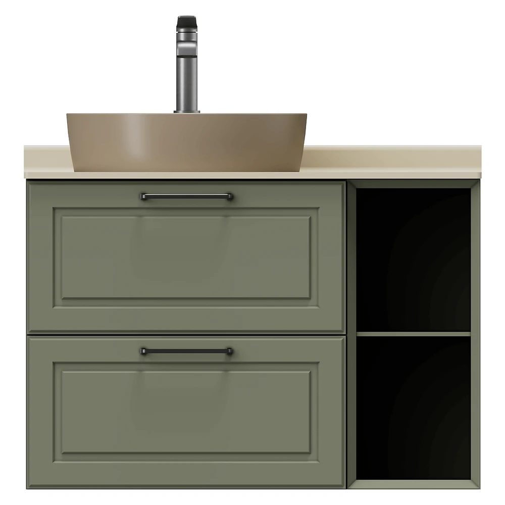Creavit Perra 60+25 Cm Zeytuni 2 Çekmeceli Lavabo Dolabı