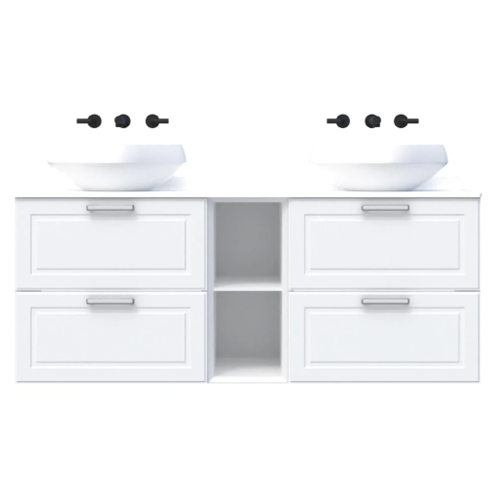 Creavit Perra 60+25+60 Cm Beyaz 2 Çekmeceli Lavabo Dolabı