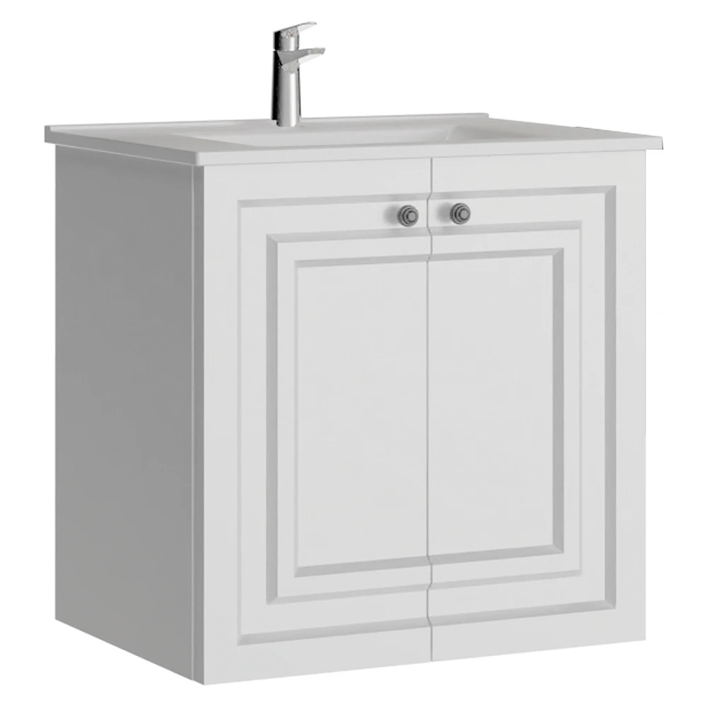 Creavit Kayra 60 Cm Mat Beyaz Kapaklı Lavabo Dolabı