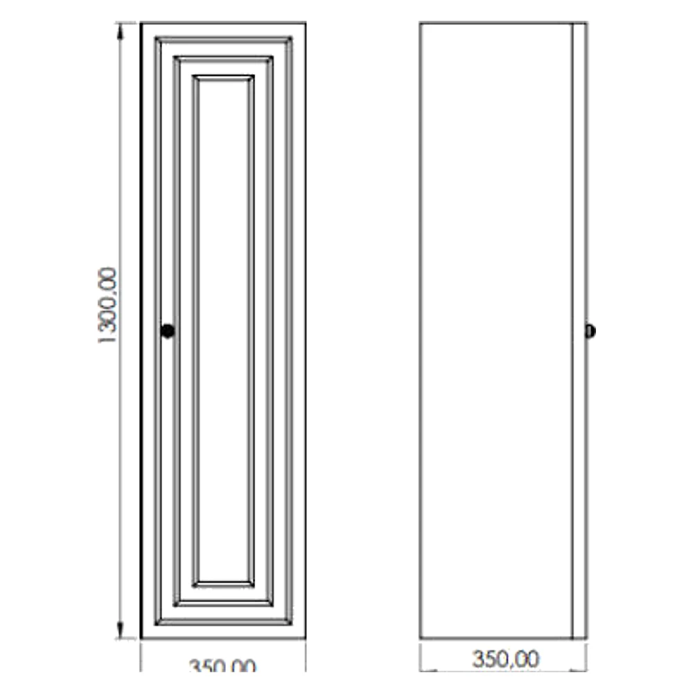 Creavit Kayra 130 Cm Mat Gri Boy Dolabı 2