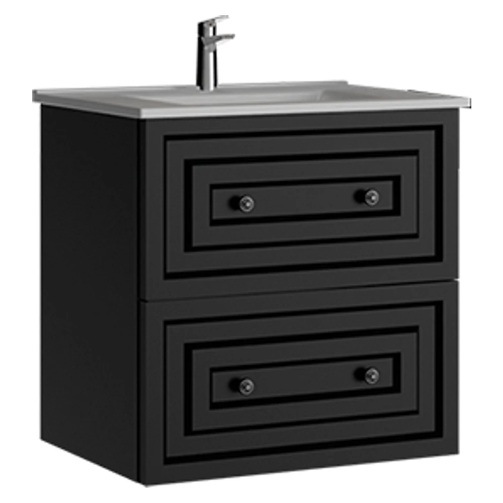 Creavit Kayra 60 Cm Mat Antrasit Çekmeceli Lavabo Dolabı