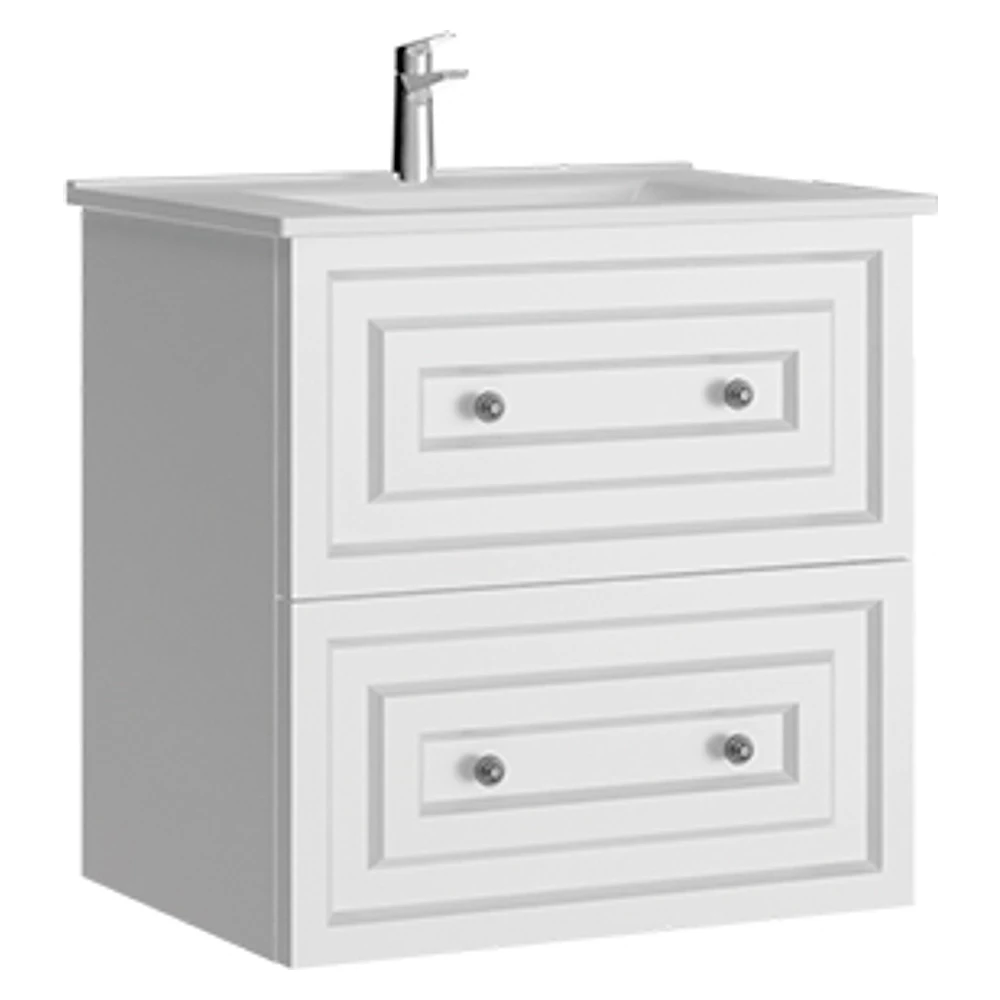 Creavit Kayra 60 Cm Mat Beyaz Çekmeceli Lavabo Dolabı