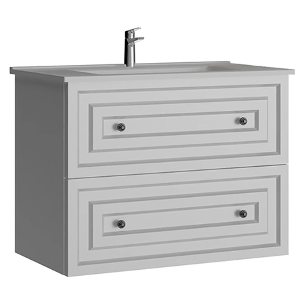 Creavit Kayra 80 Cm Mat Beyaz Çekmeceli Lavabo Dolabı