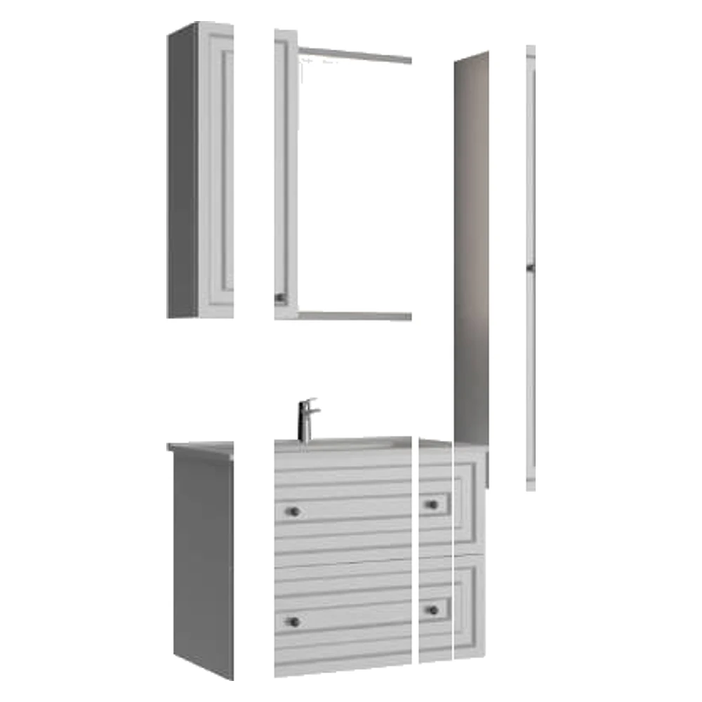 Creavit Kayra 80 Cm Mat Safir Mavi Çekmeceli Lavabo Dolabı 2