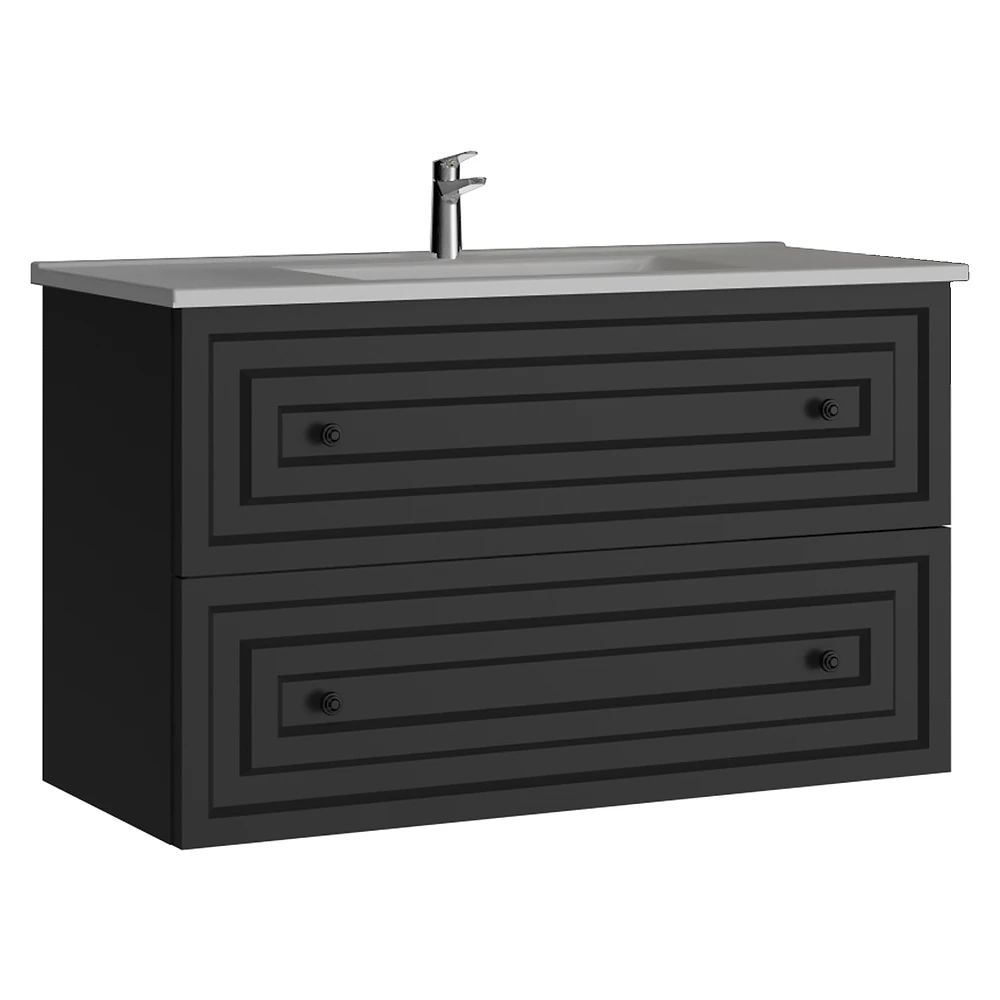 Creavit Kayra 100 Cm Mat Antrasit Çekmeceli Lavabo Dolabı