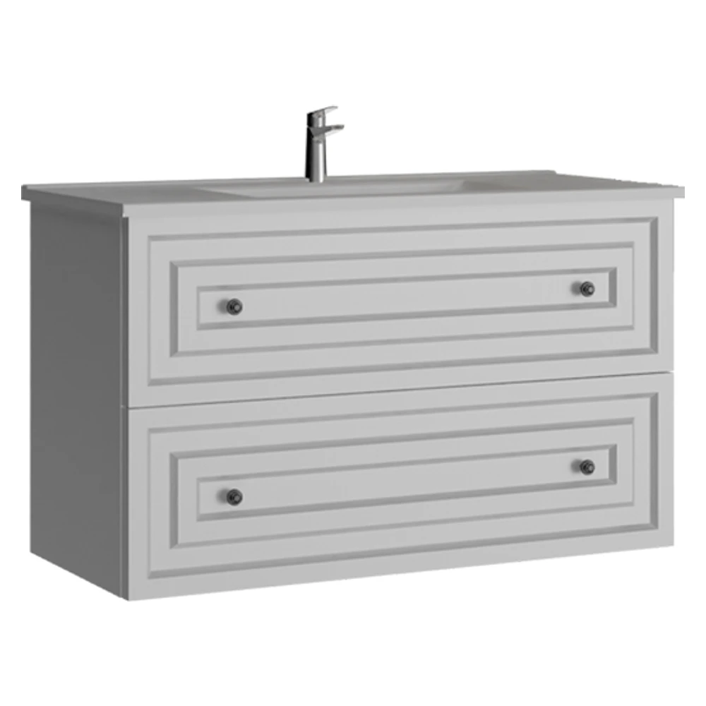 Creavit Kayra 100 Cm Mat Beyaz Çekmeceli Lavabo Dolabı