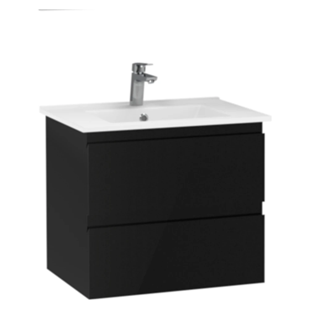Creavit Alinda 60 Cm Parlak Siyah Lavabo Dolabı