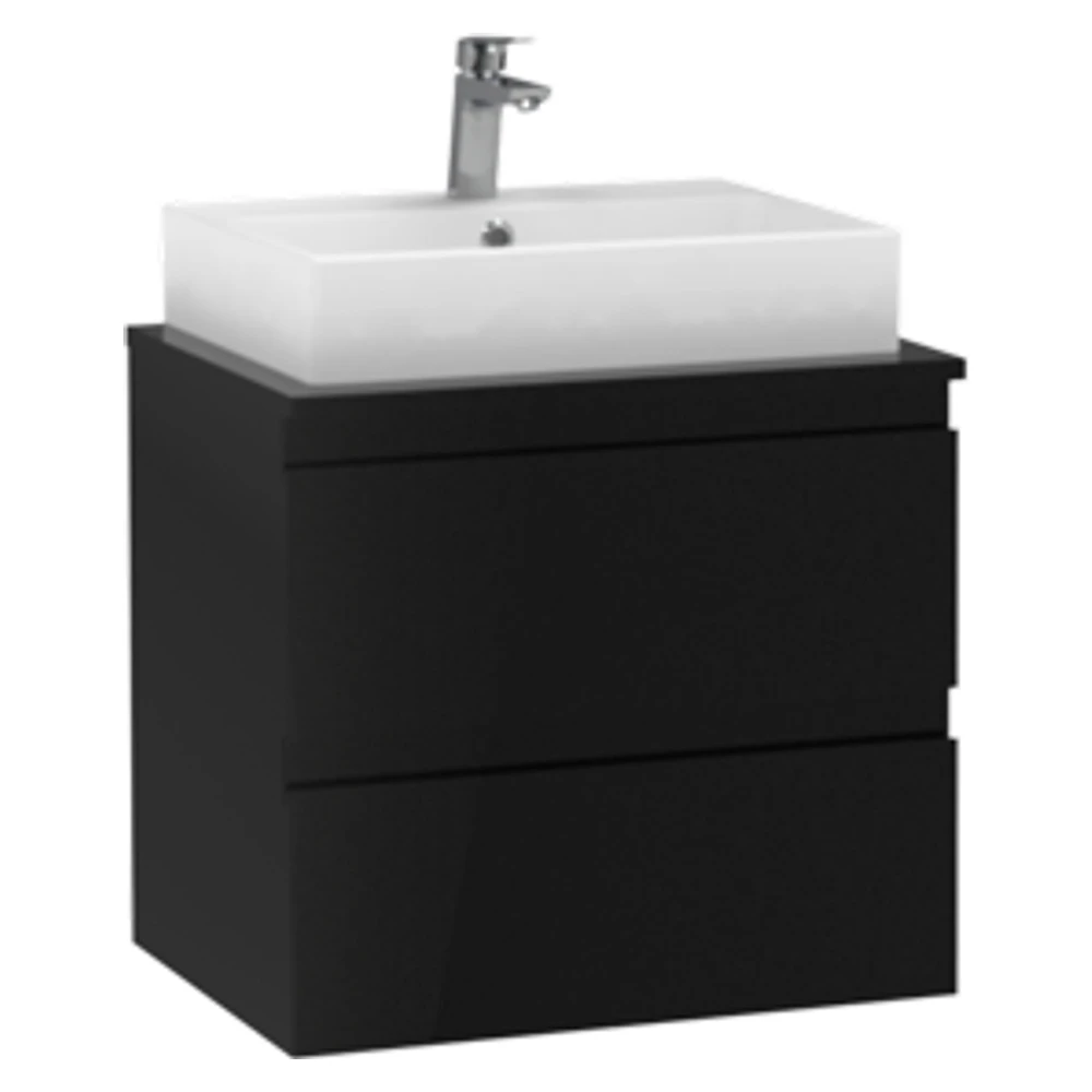 Creavit Alinda 60 Cm Parlak Siyah Tablalı Lavabo Dolabı