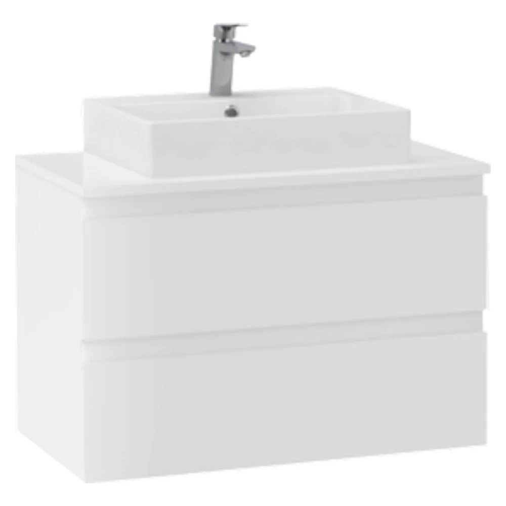 Creavit Alinda 80 Cm Parlak Beyaz Tablalı Lavabo Dolabı