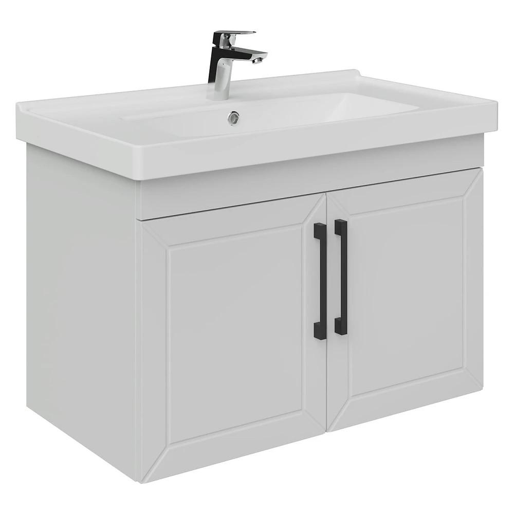 Creavit D20 80 Cm Beyaz Lake Kapaklı Lavabo Dolabı