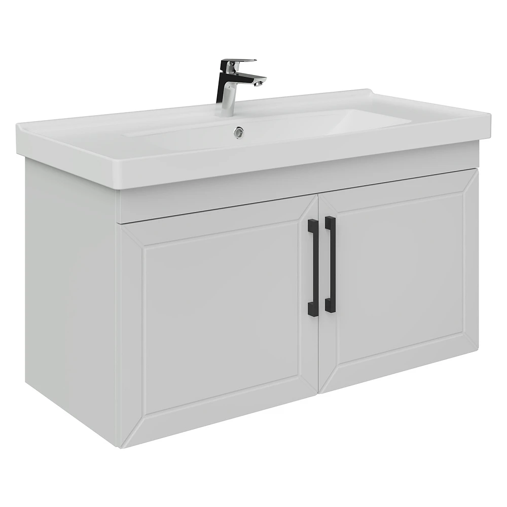 Creavit D20 100 Cm Beyaz Lake Kapaklı Lavabo Dolabı