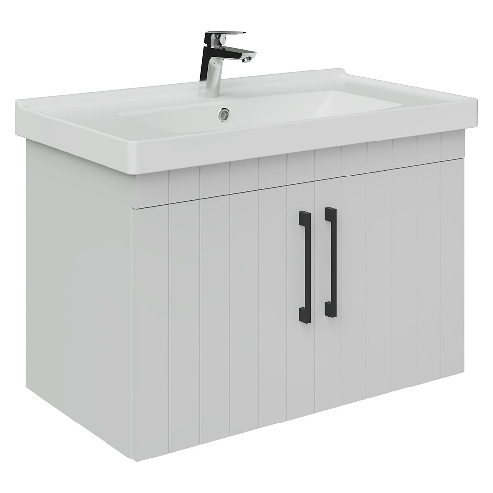 Creavit D20 80 Cm Beyaz Çizgili Lake Lavabo Dolabı