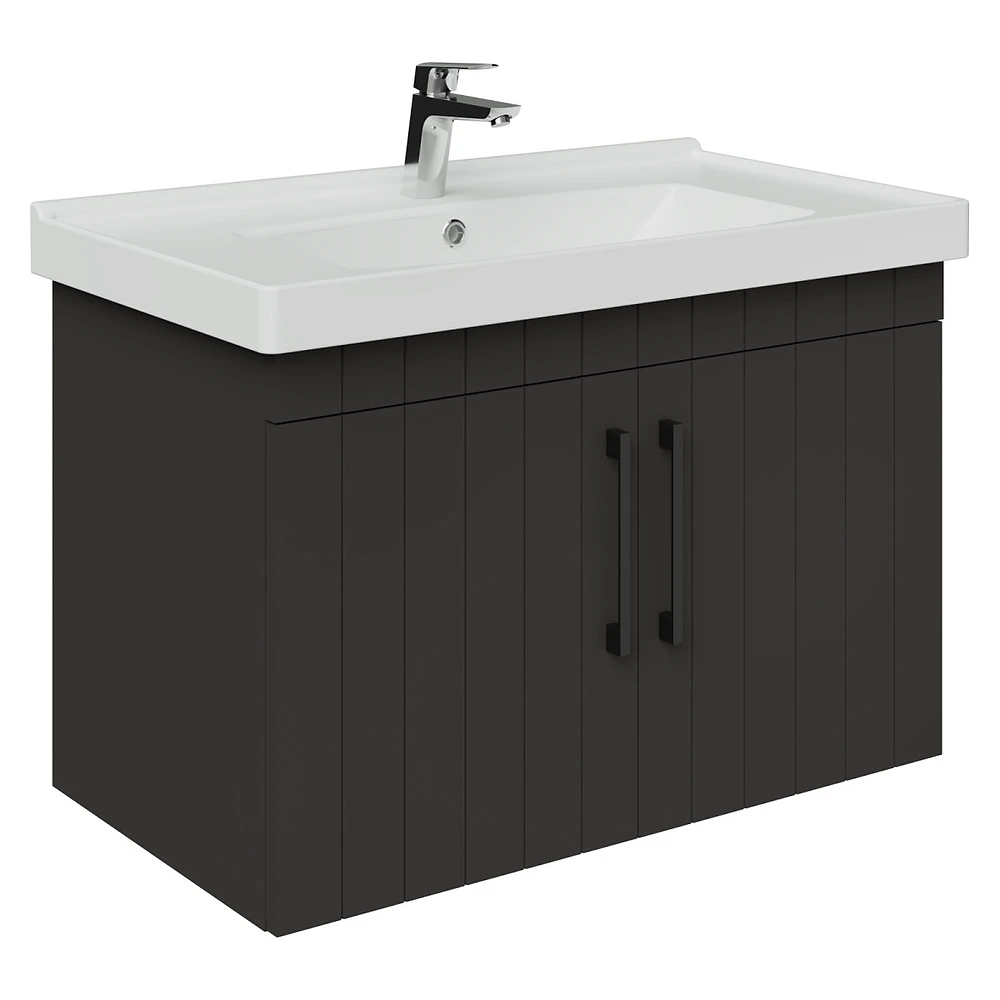 Creavit D20 80 Cm Antrasit Çizgili Lake Lavabo Dolabı