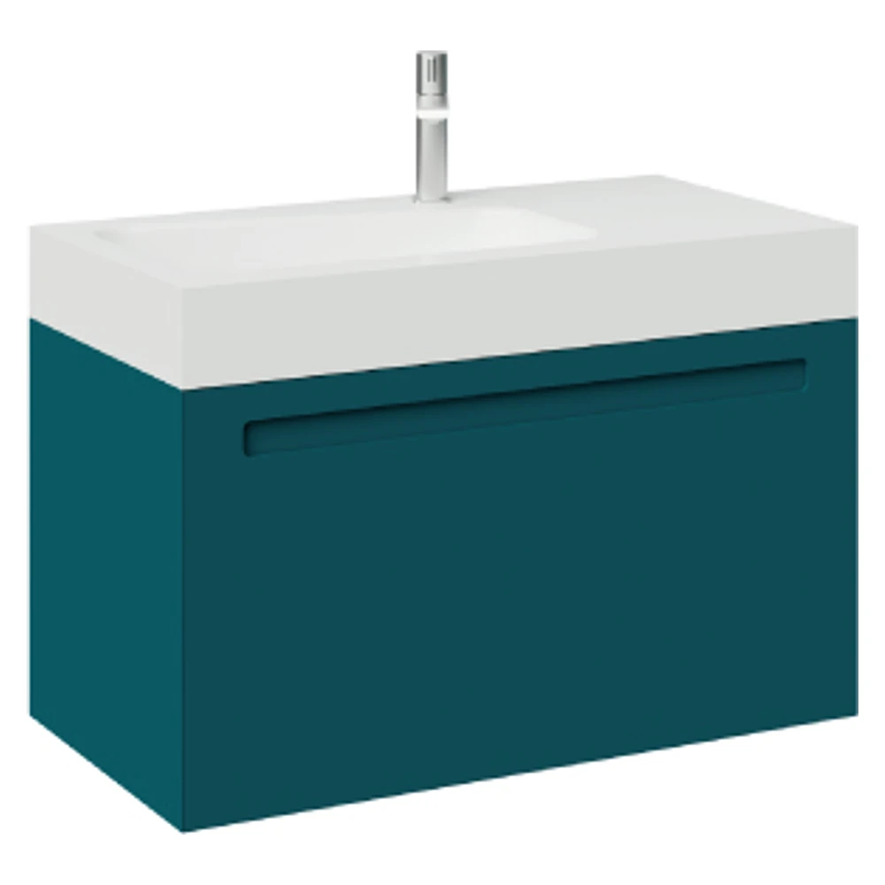 Creavit Recta 85 Cm Marin Mavi Lavabolu Dolap