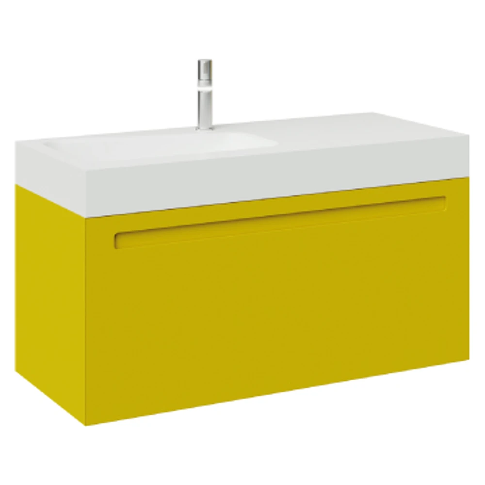 Creavit Recta 105 Cm Amber Sarı Lavabolu Dolap