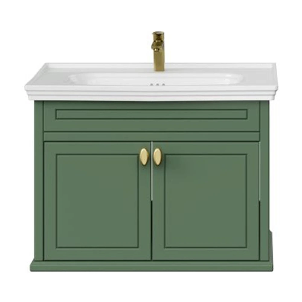 Creavit Antik 80 Cm Zeytuni Kapaklı Lavabo Dolabı