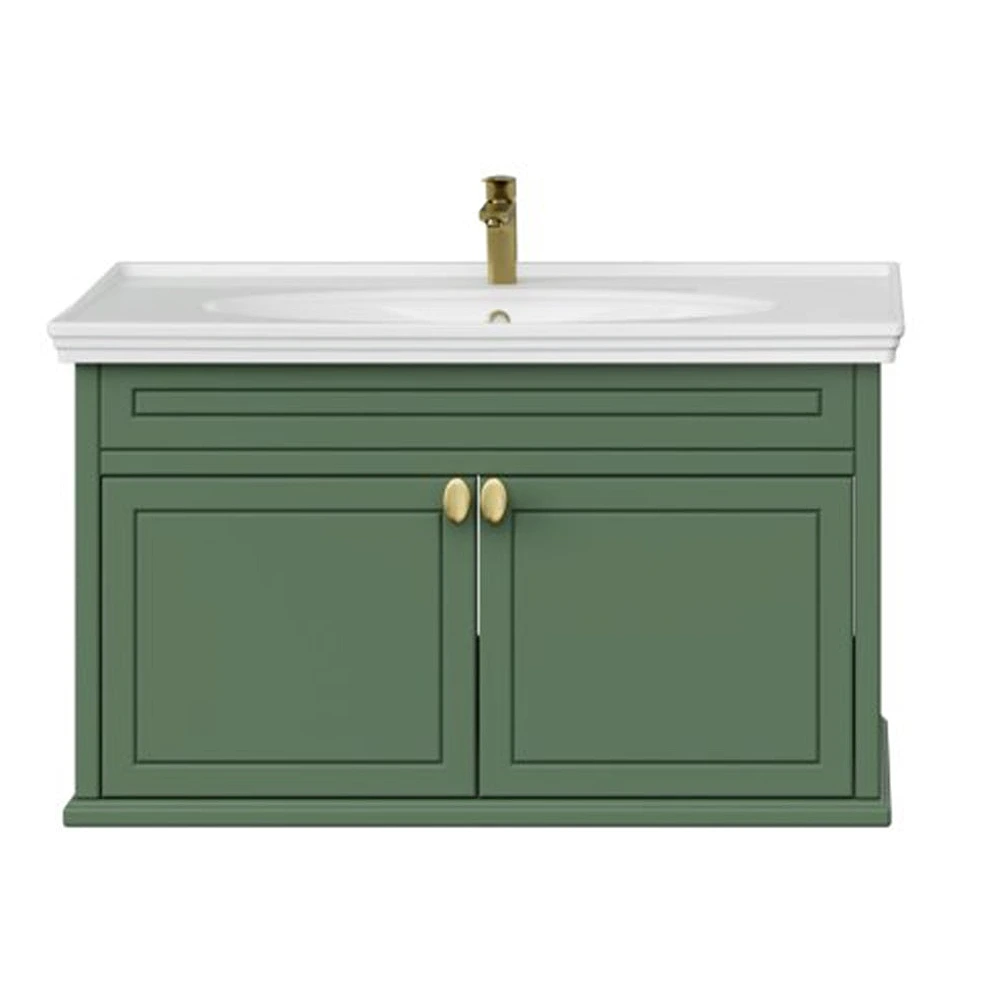Creavit Antik 100 Cm Zeytuni Kapaklı Lavabo Dolabı
