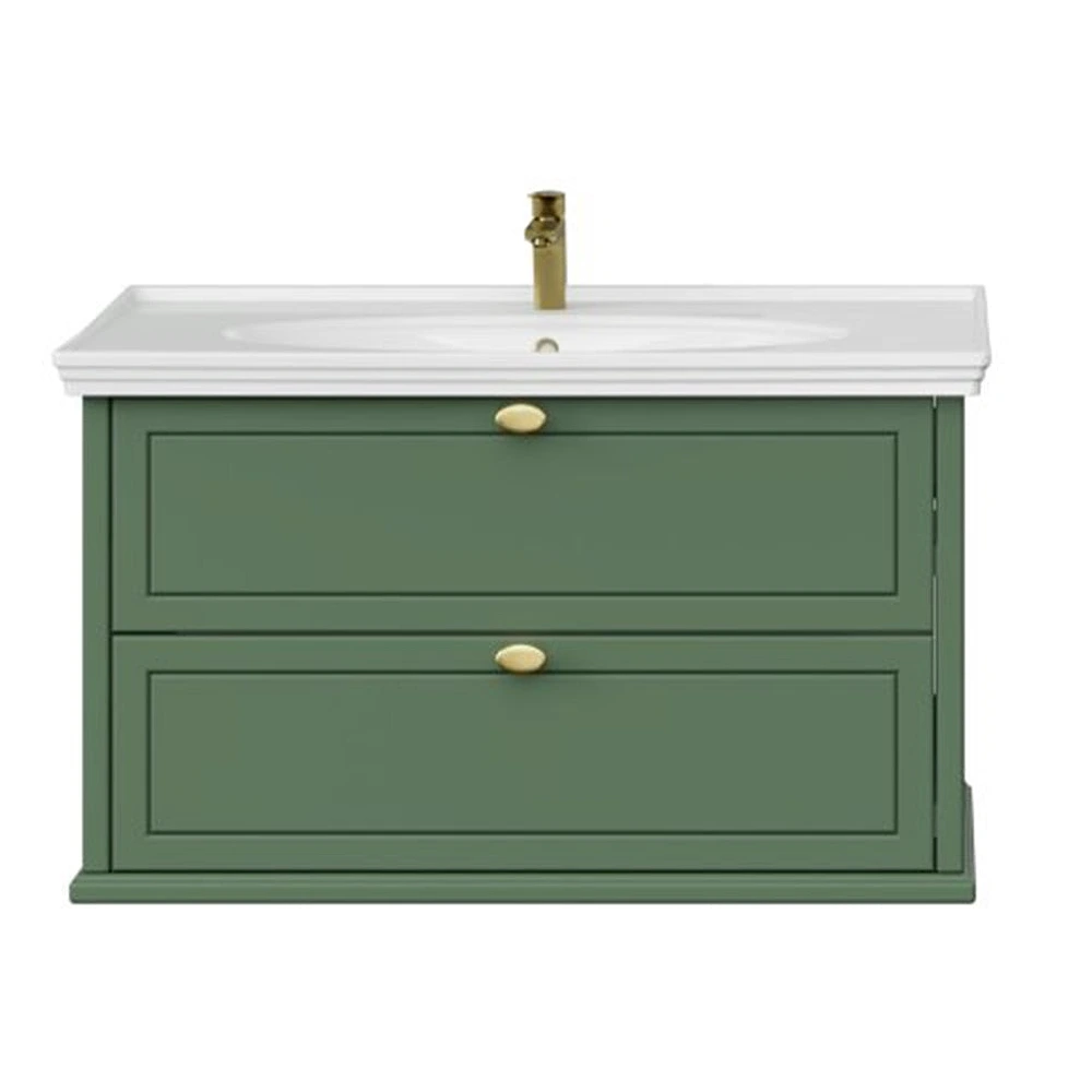 Creavit Antik 100 Cm Zeytuni 2 Çekmeceli Lavabo Dolabı