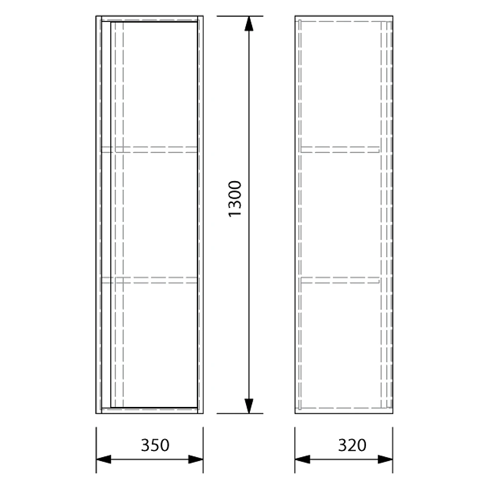 Creavit Verti 35x130 Cm Açık Ceviz Boy Dolabı 2