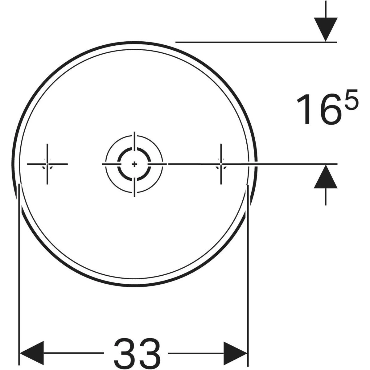 Geberit Aniara 35x35 cm Yuvarlak Çanak Lavabo, Taşma Deliksiz 3