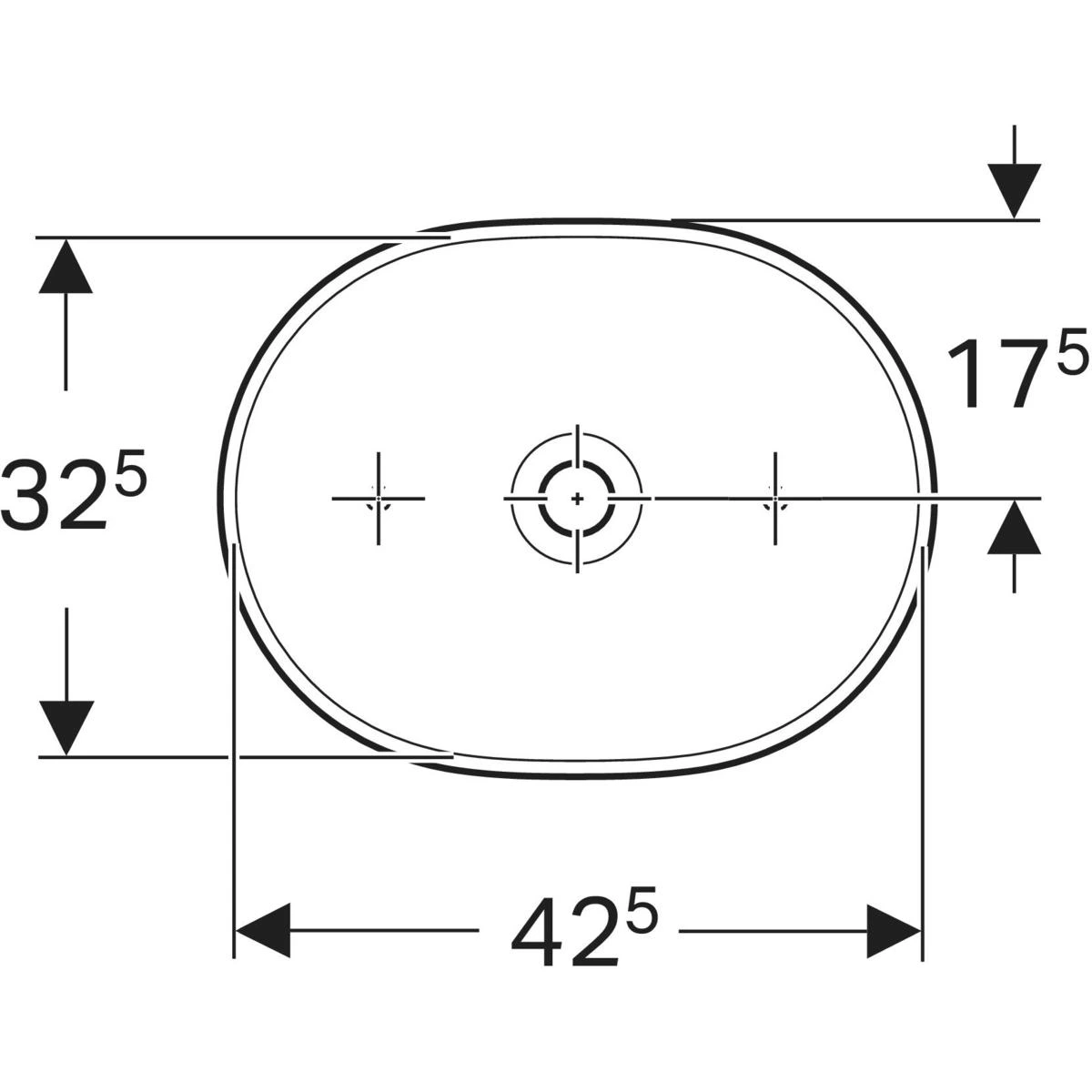Geberit Aniara 45x35 cm Eliptik Çanak Lavabo, Taşma Deliksiz 3