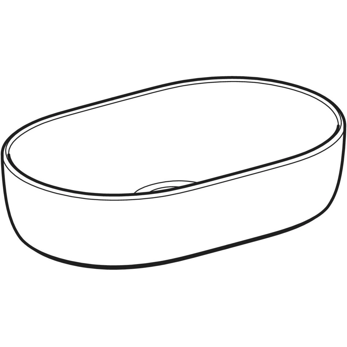 Geberit Aniara 55x35 cm Eliptik Çanak Lavabo, Taşma Deliksiz 2