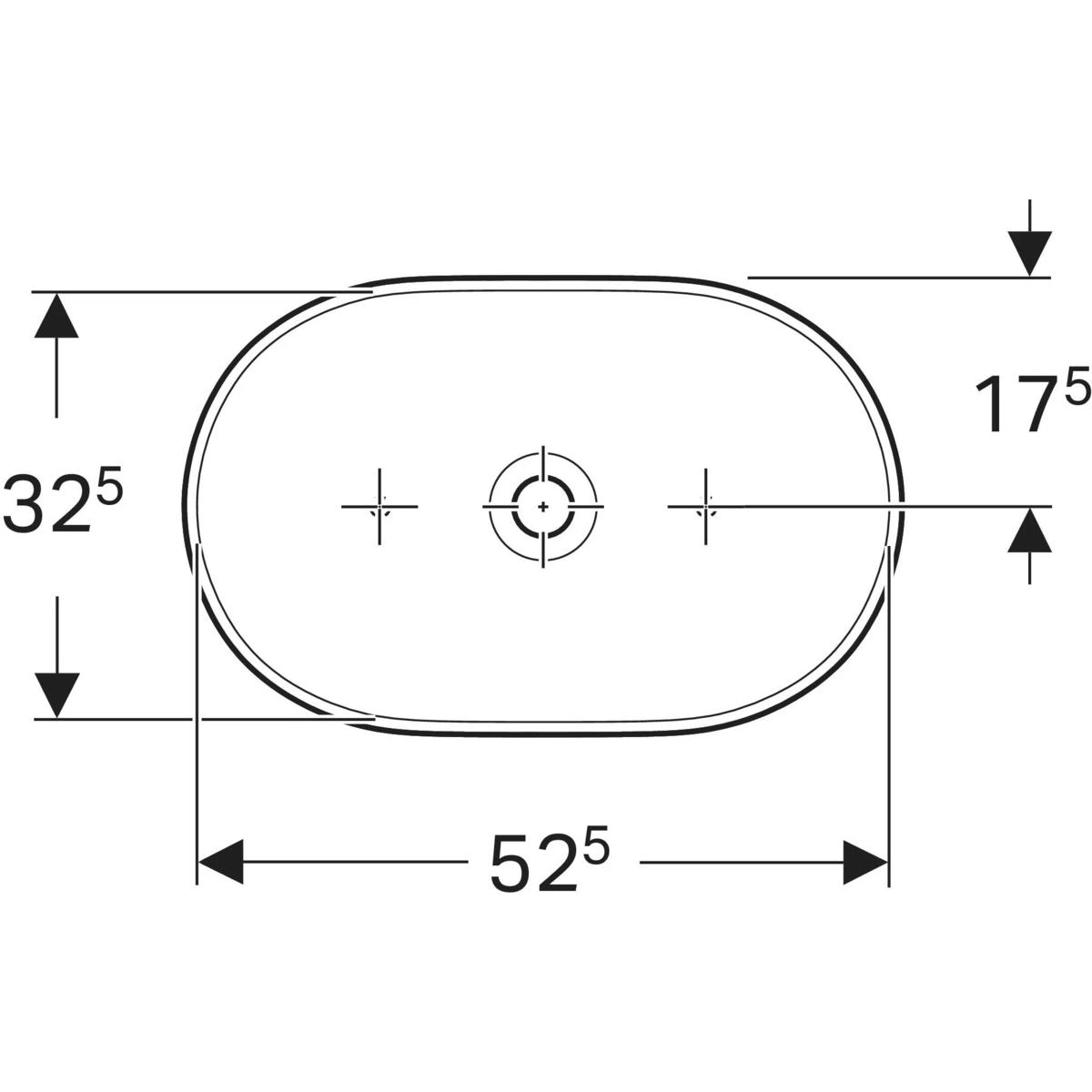 Geberit Aniara 55x35 cm Eliptik Çanak Lavabo, Taşma Deliksiz 3