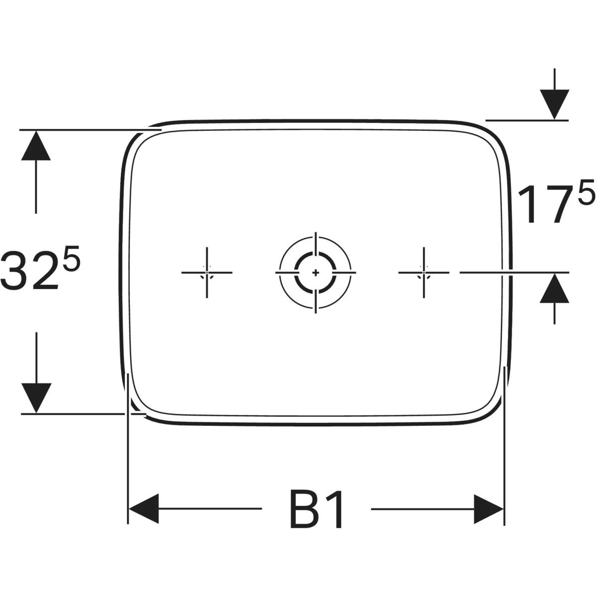 Geberit Aniara 45x35 cm Dikdörtgen Çanak Lavabo, Taşma Deliksiz 3