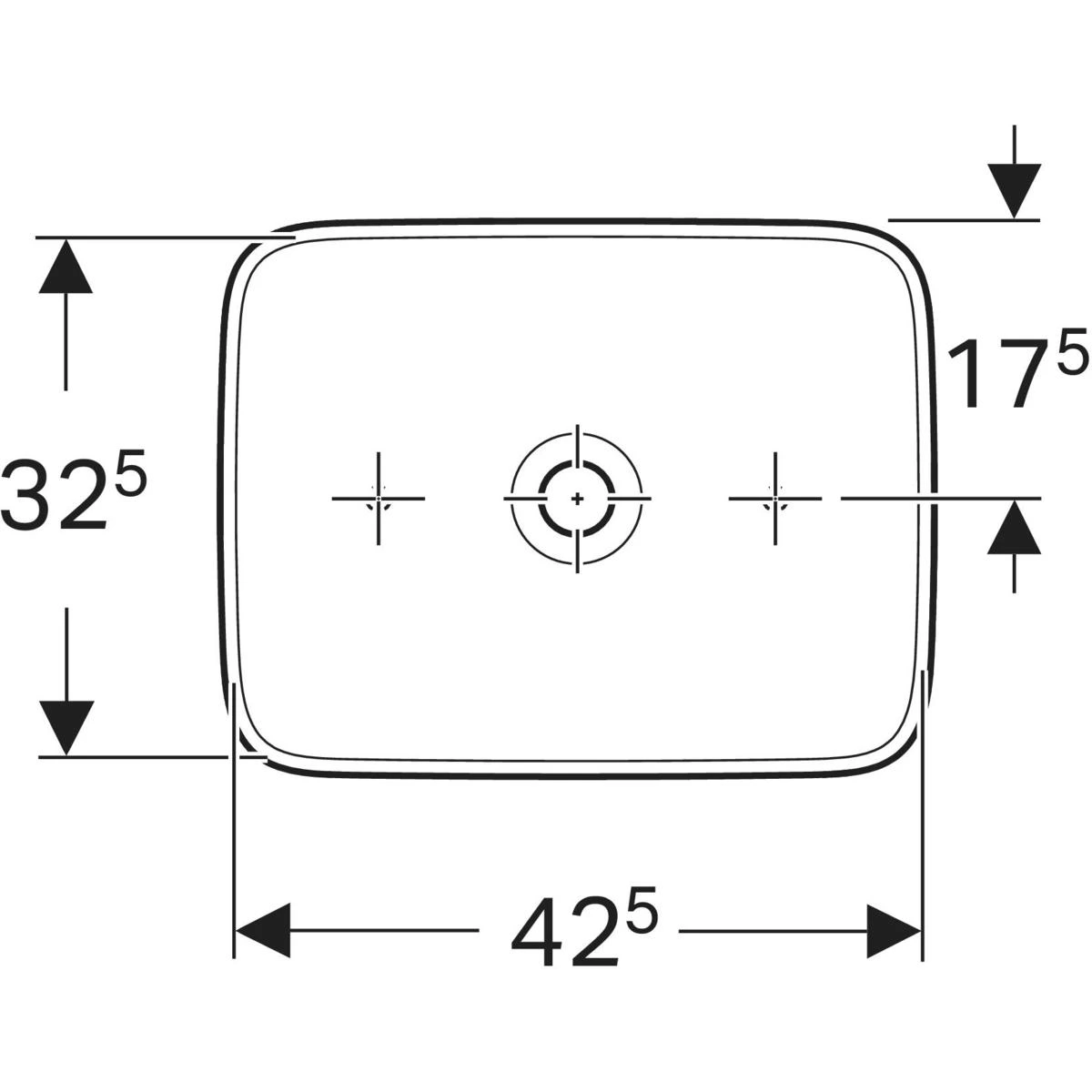 Geberit Aniara 55x35 cm Dikdörtgen Çanak Lavabo, Taşma Deliksiz 3