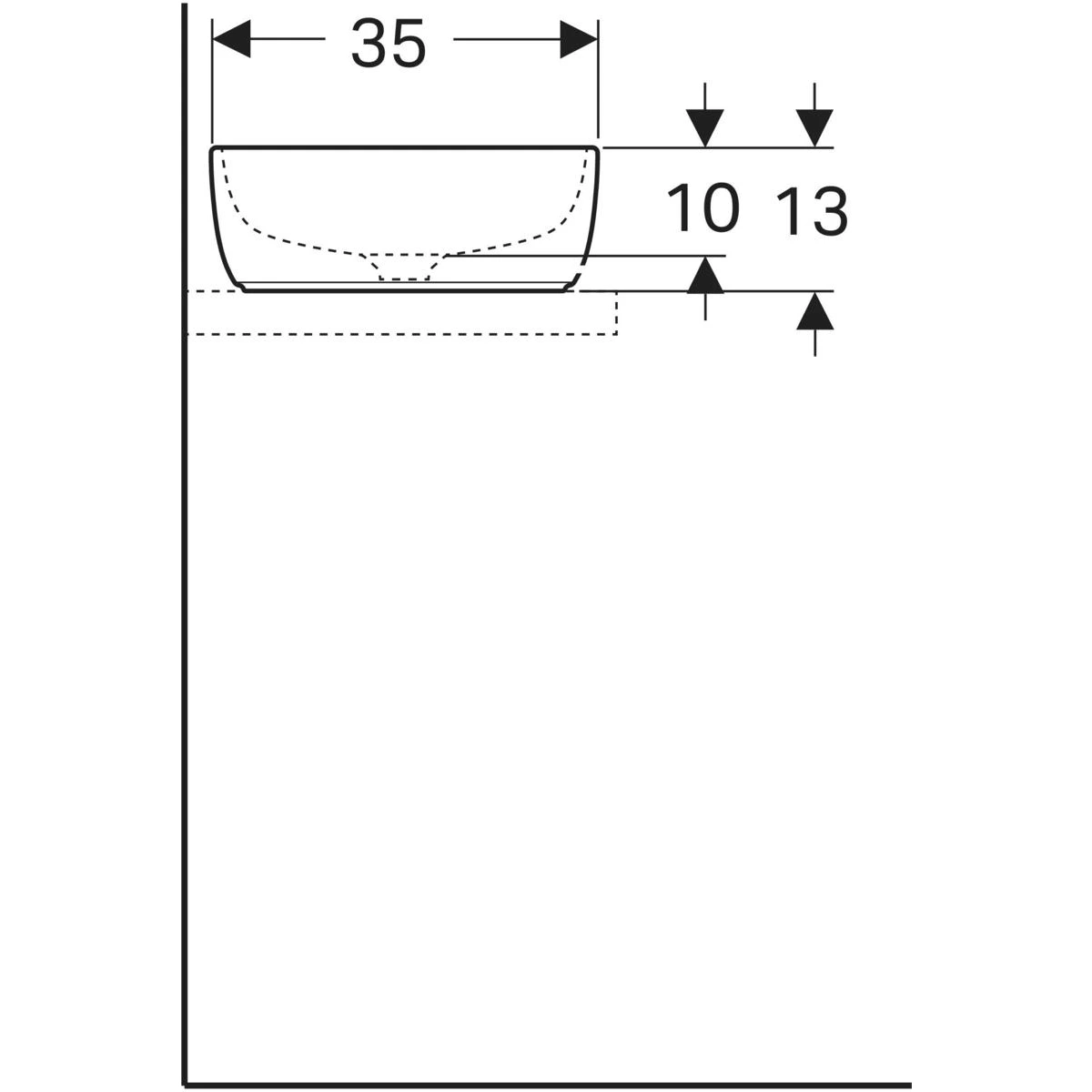 Geberit Aniara 55x35 cm Dikdörtgen Çanak Lavabo, Taşma Deliksiz 5