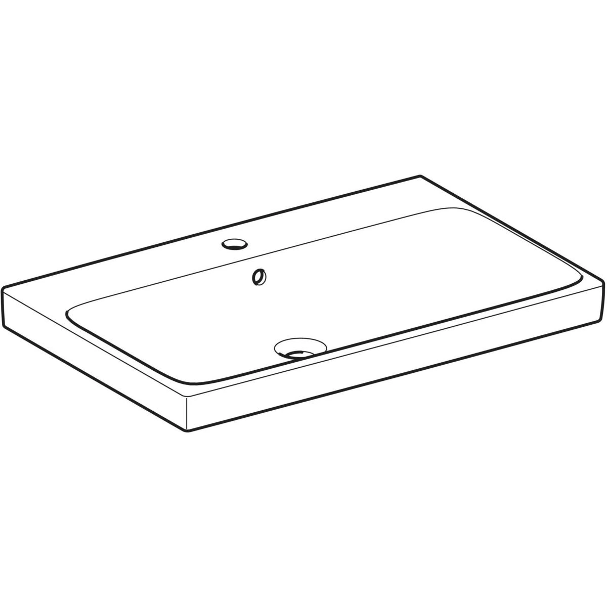 Geberit Aniara 75,5x48,5 cm Lavabo, Taşma Delikli, Batarya Delikli 2
