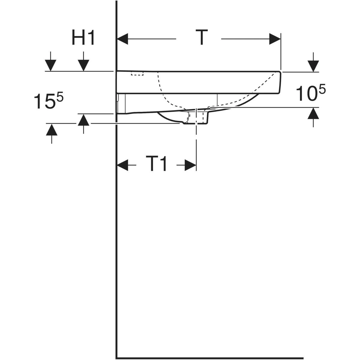 Geberit Aniara 75,5x48,5 cm Lavabo, Taşma Delikli, Batarya Delikli 5