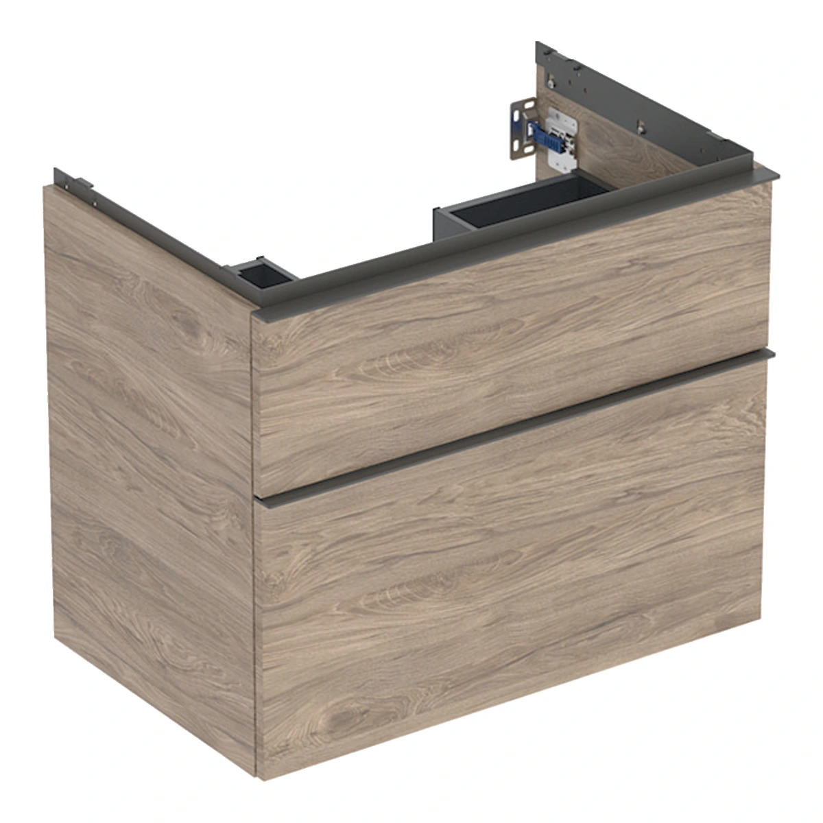 Geberit iCon 75 cm Çift Çekmeceli Lavabo Dolabı, Amerikan Ceviz