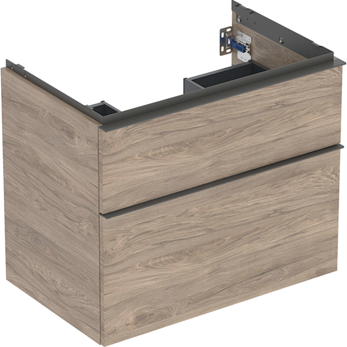 Geberit ONE CleanDrain 75 cm Etajerli Lavabo, iCon Amerikan Ceviz Dolap ve Option Ayna Seti 4