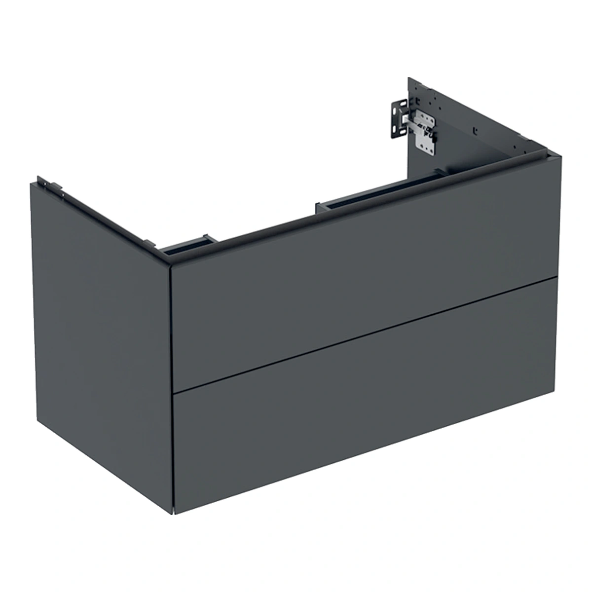 Geberit ONE 90 cm Mat Siyah Çift Çekmeceli Lavabo Dolabı