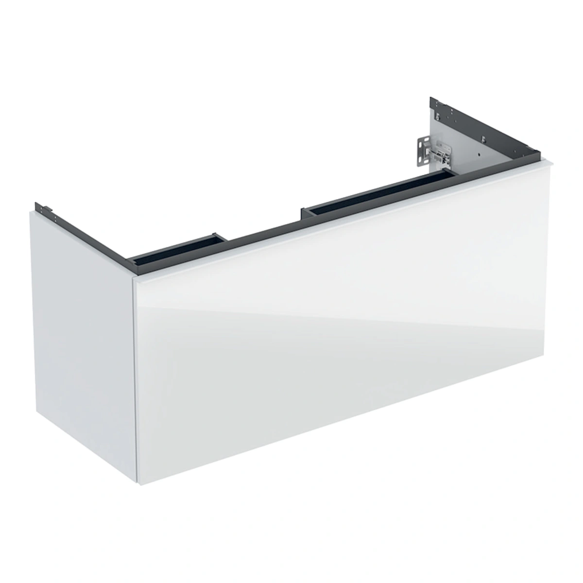Geberit Acanto 120 cm Beyaz Cam Ön Yüzeyli Gizli Çekmeceli Lavabo Dolabı