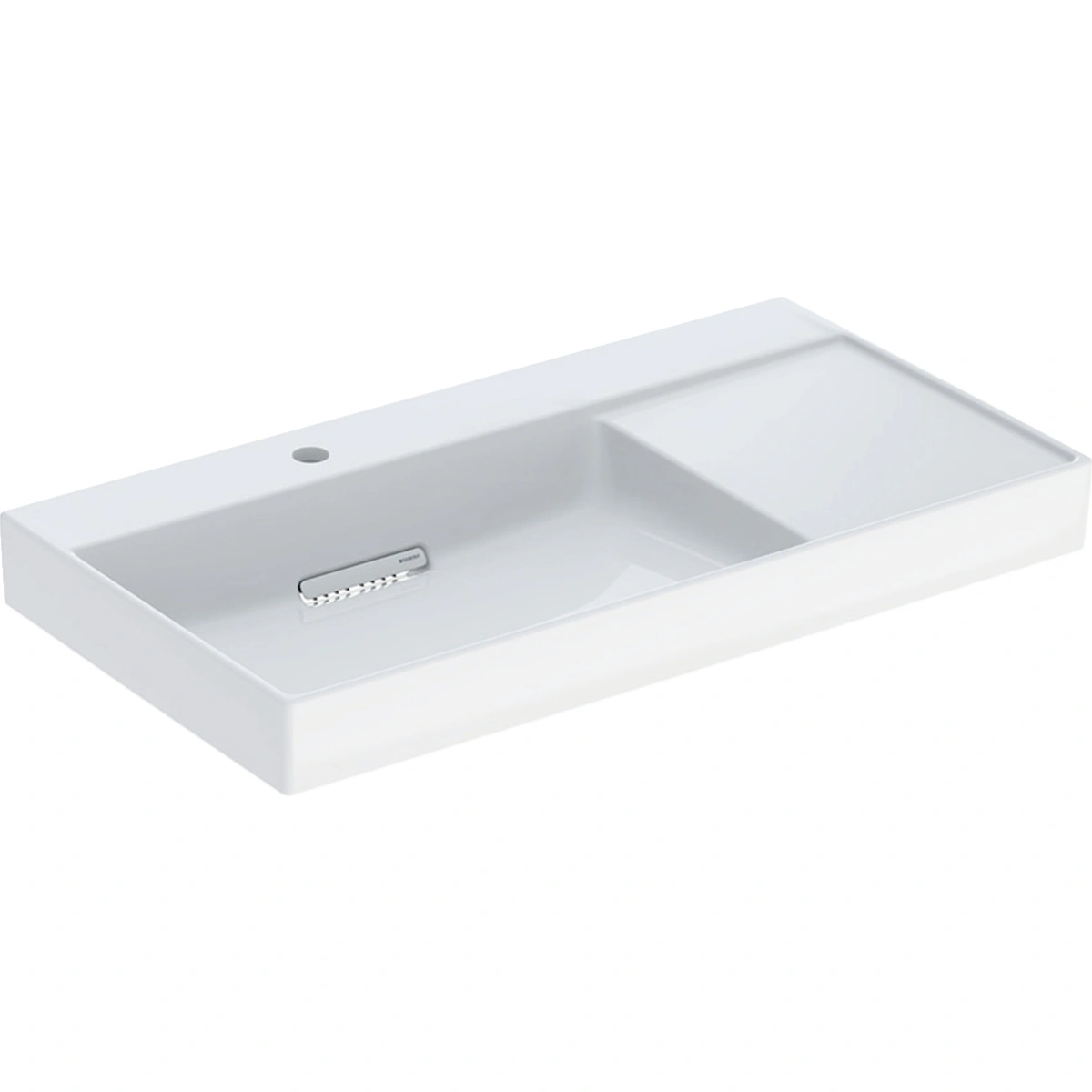 Geberit ONE CleanDrain 90 cm Sağ Etajerli Lavabo, ONE Meşe Dolap ve Option Yuvarlak Ayna Seti 5