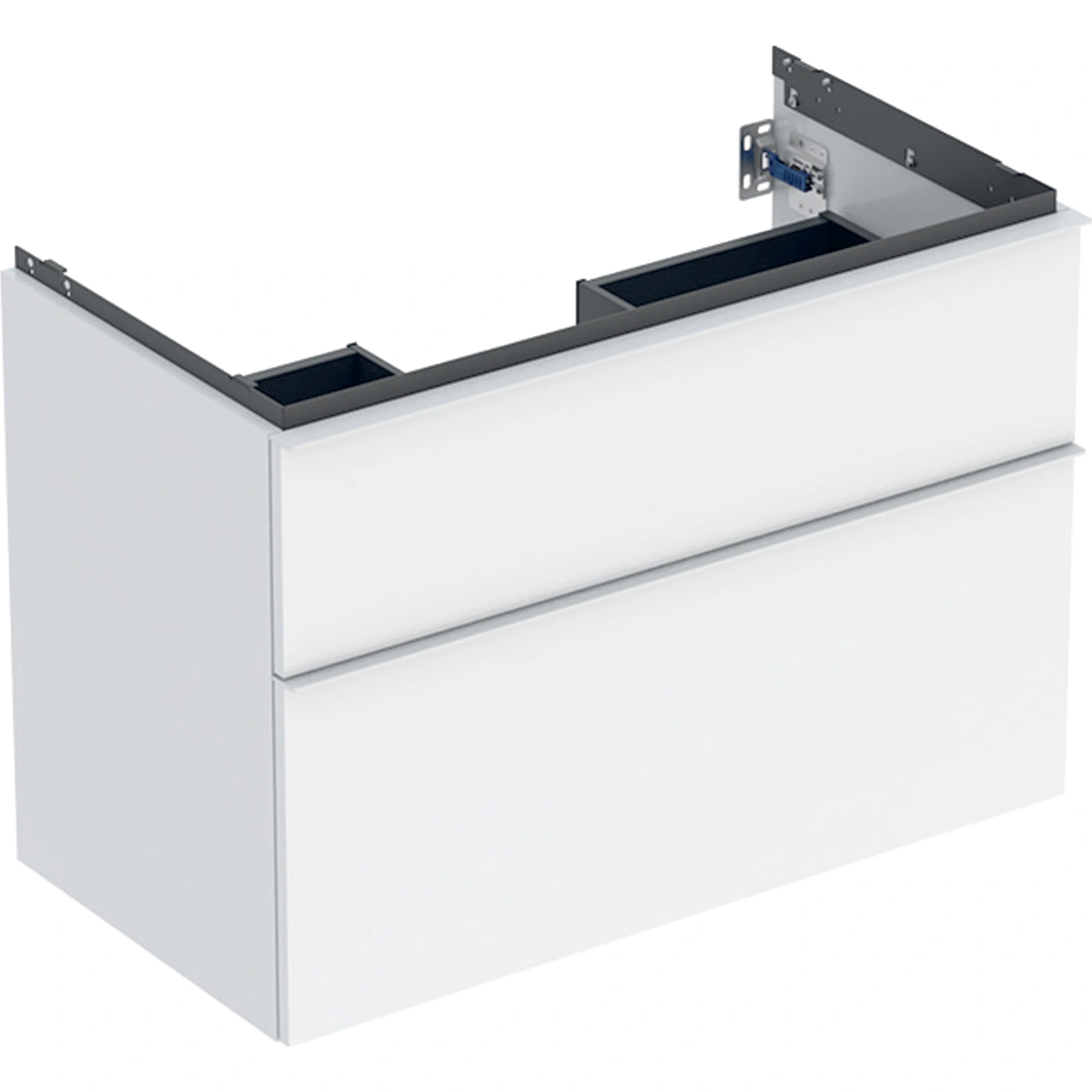 Geberit ONE 50 cm Kabuk Çanak Lavabo, Meşe Tezgah, iCon Beyaz Dolap ve Option Ayna Seti 4