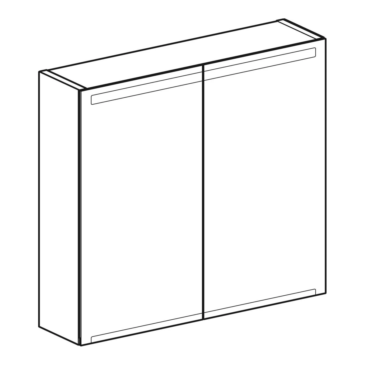 Geberit Option 75 cm Aydınlatmalı Aynalı Dolap, Çift Kapılı 2