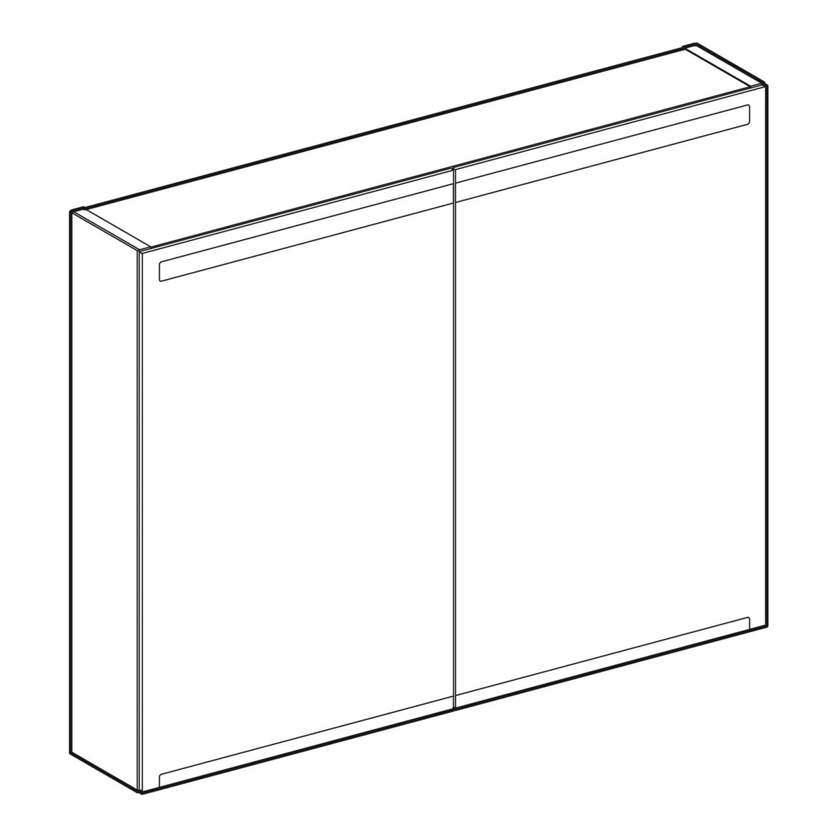 Geberit Option 90 cm Aydınlatmalı Aynalı Dolap, Çift Kapılı 2